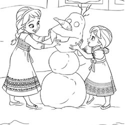 Spiffing Elsa And Anna Printable Frozen Baby Sisters Coloring Pages