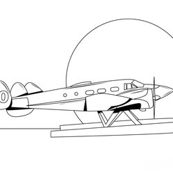 Free Airplane Coloring Pages Plane Sea Color Print Aircraft Jet