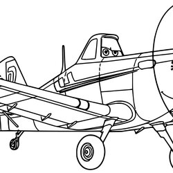 Champion Airplane Coloring Pages At Free Download Planes Dusty Plane Drawing Disney Airplanes Vintage Kids
