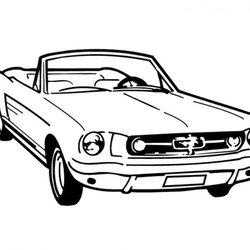 Spiffing Cool Car Coloring Pages Home Mustang Silhouette Yellow
