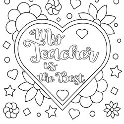Teacher Appreciation Coloring Pages Printable Day Hearts And Flowers