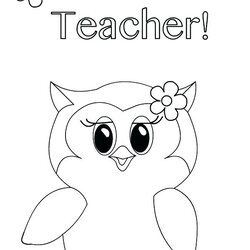 Super Teacher Appreciation Coloring Pages Printable At Thank Teachers Ever Owl Kids Drawing Template Color