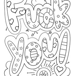 Marvelous Top Printable Swear Words Coloring Pages Online Fuck Adult Colouring Book Word Books Adults Quote