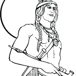 Very Good Girl Indian Coloring Pages At Free Printable Native American Boy Chief Kids First Print Nations