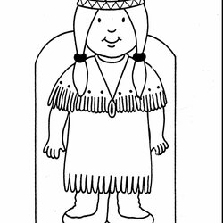Magnificent Indian Coloring Pages At Free Printable Native American Girl Kids Thanksgiving Indians Cherokee