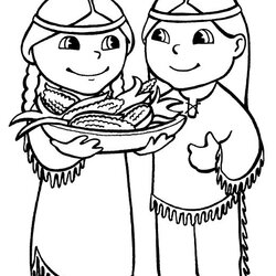 Brilliant Native American Indian Coloring Pages Thanksgiving Printable Indians Kids Print Color Simple