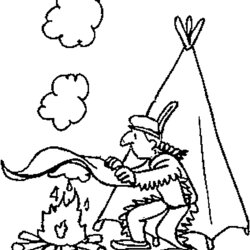 Native American Indian Coloring Pages For Kids Indians Printable Smoke Signals Clip Colouring Sheets