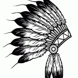 Fantastic Indian Headdress Coloring Page Home Native American Pages Popular Adults