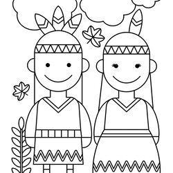 Sterling Thanksgiving Native American Indians Coloring Page Printable