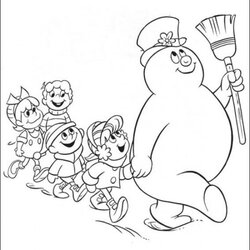 Brilliant Free Printable Frosty The Snowman Coloring Pages Best Parade Book Kids