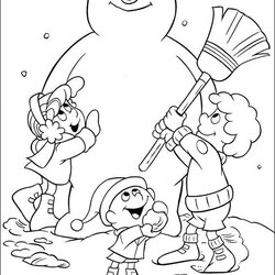 The Highest Standard Kids Fun Coloring Pages Of Frosty Snowman Printable Book Christmas Karen Sheets Building