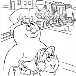 Very Good Free Frosty The Snowman Coloring Pages Printable Train Book Christmas Sheets Kids Cartoon Info