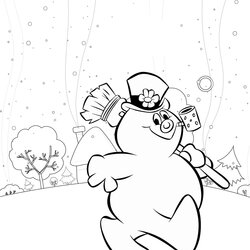 Supreme Happy Frosty The Snowman Coloring Page Pages Printable Christmas Visit Scaled