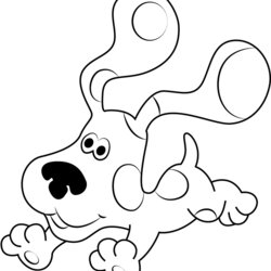 Superb Blue Clues Coloring Page For Kids Free Printable Pages Blues Puppy Color Print Online Cartoon Series