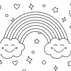 Fine Rainbow Coloring Pages Free Printable Page