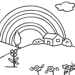Fantastic Rainbow Coloring Page Pages