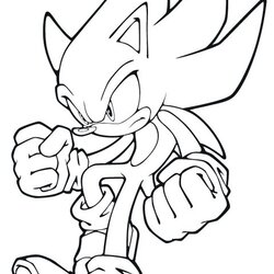 Wonderful Super Sonic The Hedgehog Coloring Pages At Free Print Supersonic Color Printable Christmas Shadow