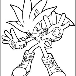 Supreme Hedgehog Popular Mickey Coloring Pages Cartoon Sonic Knuckles Printable Shadow Silver Para Attack