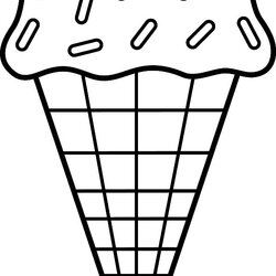 Cool Ice Cream Cone Line Drawing At Free Download Coloring Pages Chocolate Printable Sprinkles Color Kids