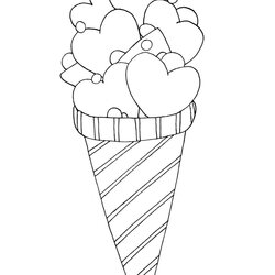 Sublime Cone Coloring Page At Free Printable Ice Cream Pages Zigzag Template Color Sheet Snow Girls Bowl Kids
