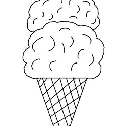 Superior Printable Ice Cream Cone Coloring Pages Art Teacher Template Cones Clip Templates Kids Para
