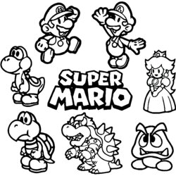 Spiffing Printable Super Mario Characters Coloring Pages Word Searches Brothers Page