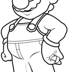 Very Good Mario Coloring Page For Kids Free Super Printable