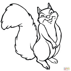 Marvelous Squirrel Coloring Page Free Download Images On Drawing Cartoon Outline Easy Smiling Funny Pages