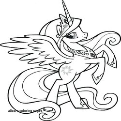 Terrific Coloring Pages At Free Download Pony Little Princess Unicorn Printable Luna Rarity Print Color
