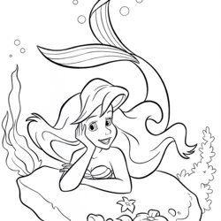 Walt Disney Coloring Pages Princess Ariel Characters