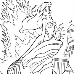 High Quality Coloring Pages Ariel Disney Princess