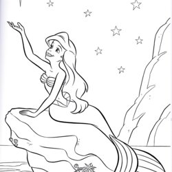 Worthy Walt Disney Coloring Pages Princess Ariel Characters Filly