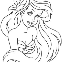 Out Of This World Gorgeous Looking Princess Ariel The Little Mermaid Coloring Pages Sums Worksheets