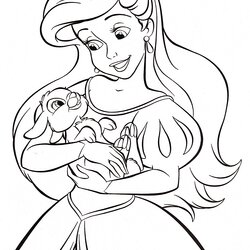 Super Walt Disney Coloring Pages Princess Ariel Characters