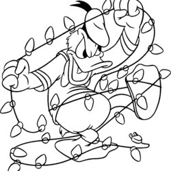Fine Holiday Disney Coloring Pages Top Christmas Printable Sheets Kids Donald Duck Drawings Sheet Lights