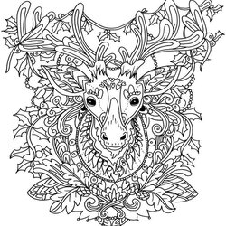 Fantastic Christmas Coloring Pages Books Holiday Book Adult Colouring Color Animal Mood Set Past Template