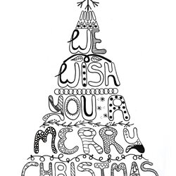 Terrific Merry Christmas Adult Tree Coloring Pages Printable Print Color Adults Kids Easy Book Books Crafts