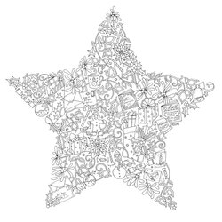 Christmas Coloring Pages For Adults Johanna Colouring Print Colour Star Color Book Sheets Stress Holiday