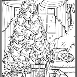 Splendid Free Easy To Print Adult Christmas Coloring Pages Dover Antonia Stocking Knitters Doodles Tree