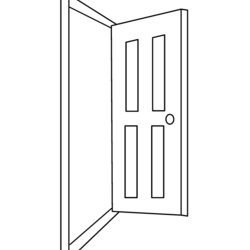 Splendid Door Coloring Page House Colouring Pages Summer Drawing Kids Open Color Choose Board Sketch