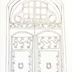 Freebie Antique Door Coloring Page Life Printable