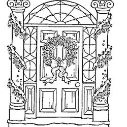 Smashing Door Coloring Page At Free Printable Pages Christmas Colouring Adult Template Book Color Drawing
