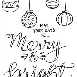 Free Printable Merry Christmas Coloring Pages Bright Sheets Ornaments Kids Color Holiday Print Simple