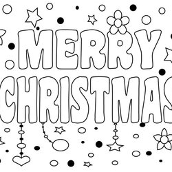 Merry Christmas Coloring Pages Printable Words Kids Cards Colouring Adults Card Sheets Cute Print Template