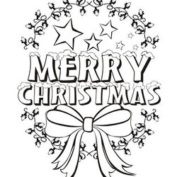 Superior Merry Christmas Coloring Pages Printable Kids Beautiful Message Drawing Color Print Card Letters