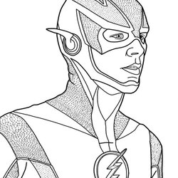 Super Free Easy To Print Flash Coloring Pages Avengers Barry Suit