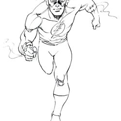 Excellent Flash Coloring Pages Best For Kids Colouring Comics Superhero Sheets Free