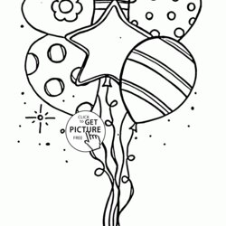 Superb Printable Coloring Pages For Birthday Home Balloons Kids Happy Drawings Colouring Sheets Book Template