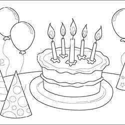 Tremendous Birthday Coloring Pages To Print At Free Printable Happy Pony Little Kids Color Cake Template