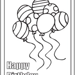 Birthday Coloring Pages Happy Balloons Gifts